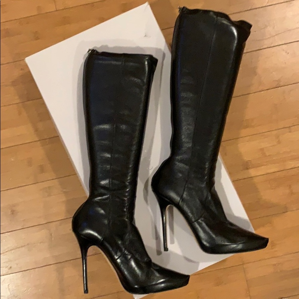 Jimmy Choo Black Stiletto Boots 39 9 Perfect - Picture 2 of 13